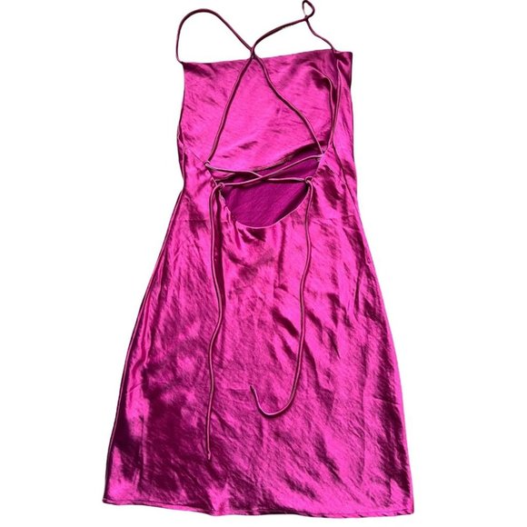 White Fox Boutique Chain of Hearts Mini Dress Magenta (dark pink) - Picture 2 of 3